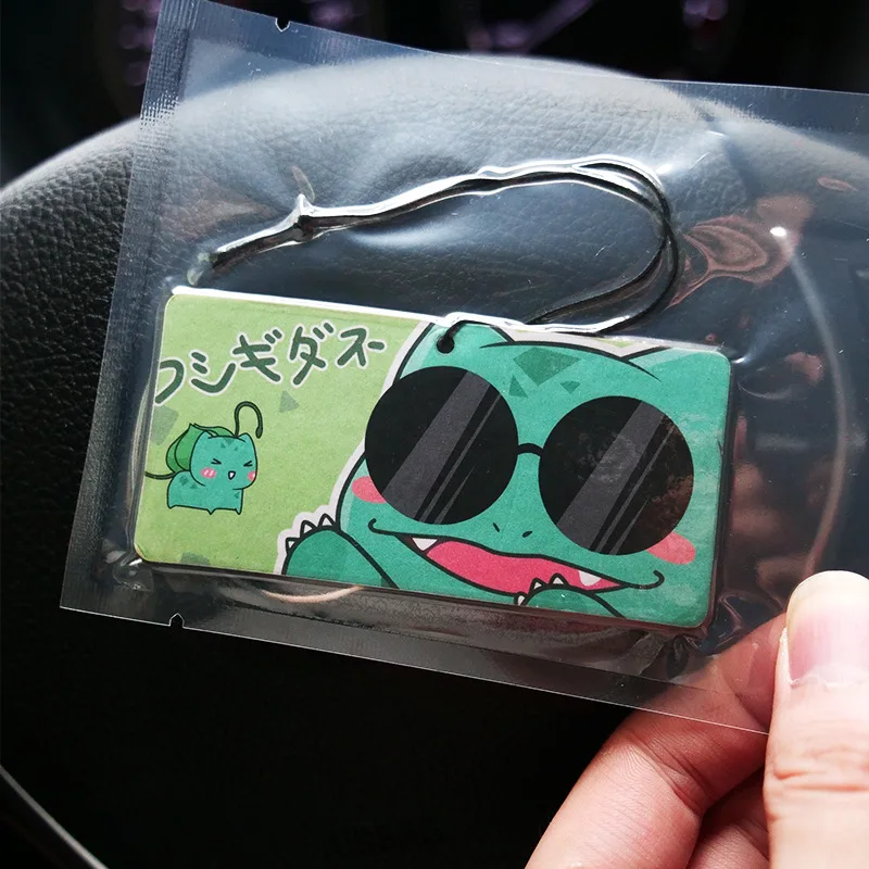 Wholesale Custom Logo Printed Many Scents Anime Hanging Paper Perfume Pendants Cute Car Air Freshener