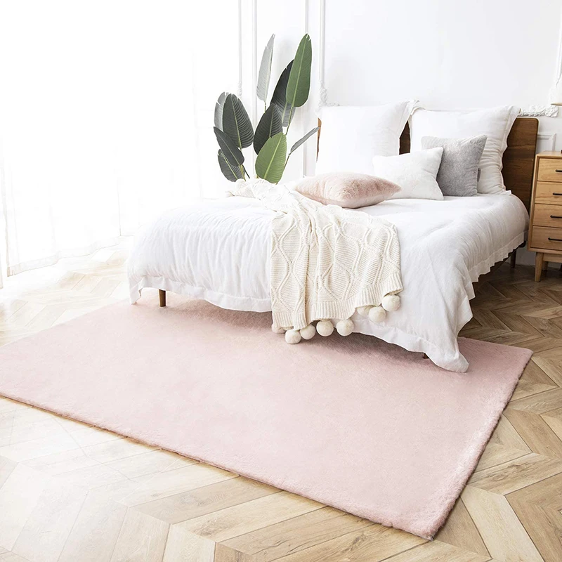 China Factory Popular Hot Selling Soft YarnCustomized Size Color  Faux Rabbit Fur Carpet Rug for Living room