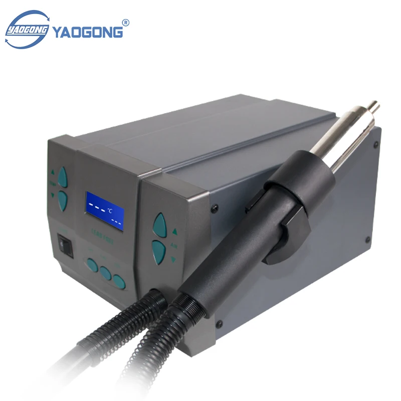 YAOGONG 861X Hot Air Gun Rework Station 1300W Lead-free High Speed Brushless Fan Digital Soldering Station for PCB Mobile Repair