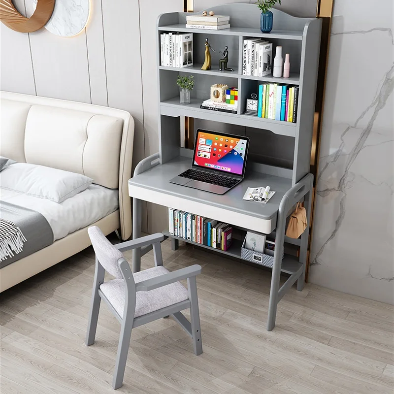 Bedroom furniture children studying table wood kids study writing desk and chair for student