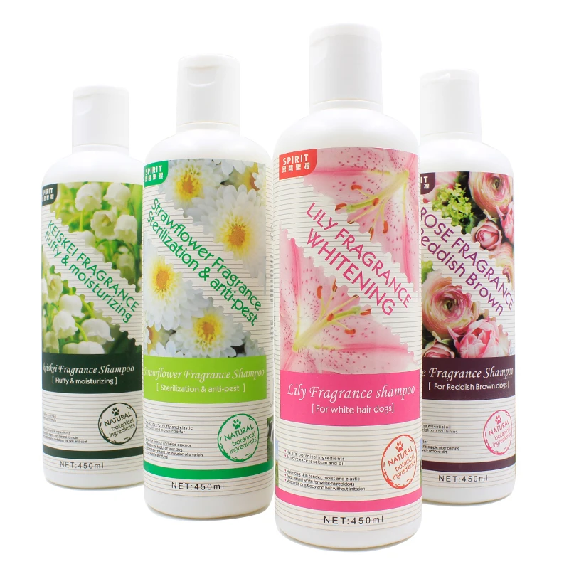 Oatmeal Aloe Conditioner Lily Fragrance Strawflower Rose Pet Shampoo Against Fleas Organic Dog Shampoo Cat Shampoo