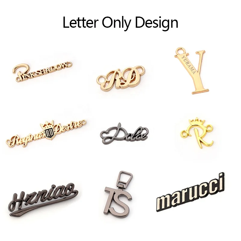 Customized luxury Metal handbags Logos Labels Printed and Embossed Name Tags Custom  Sewing Plate Tags for bags Accessories