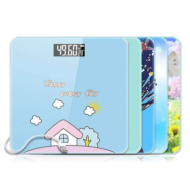 New Fashion 180kg 396Lb High Precision Load Cells LCD Backlit Electronic Bathroom Scale