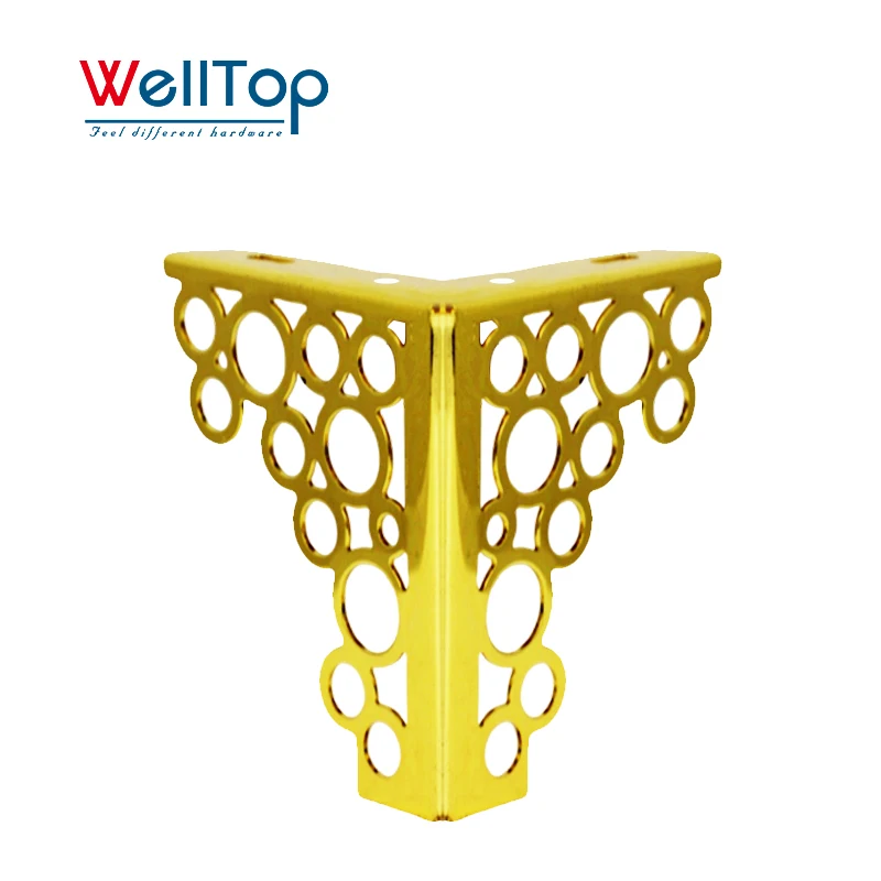 New Sofa Accessories Furniture Hardware Bed Feet Gold Sofa Legs Hollow Out Flower Metal Furniture Legs for DIY Cabinet Table