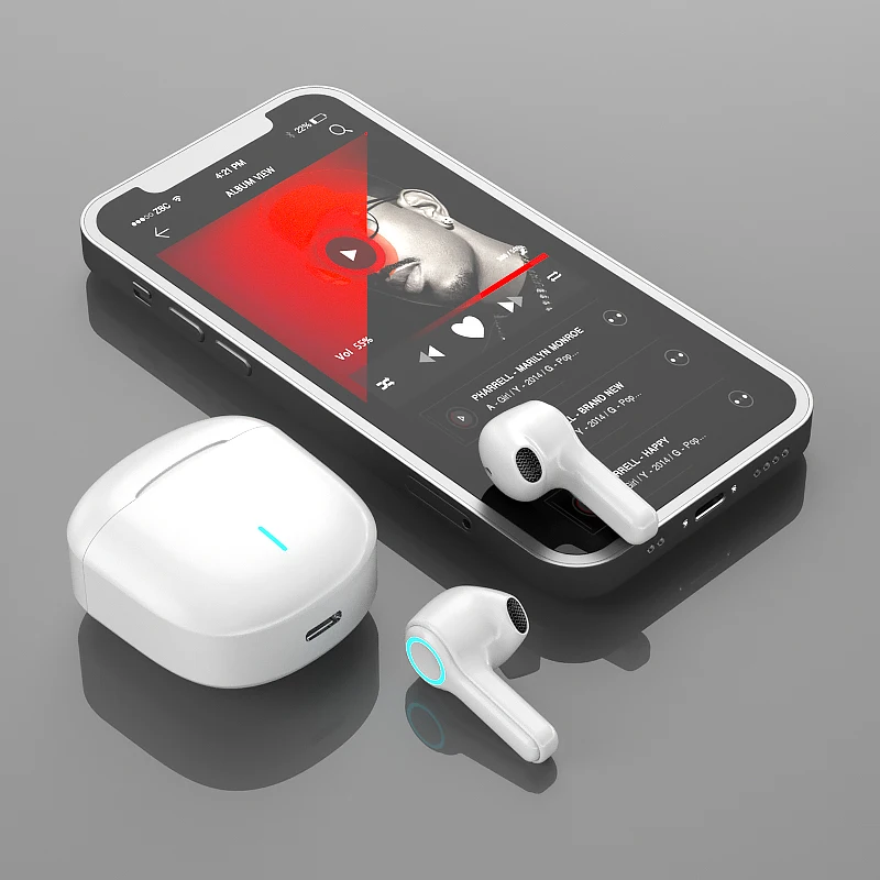 
2021 latest tws hands free led lighting high sound quality earphone for game sport 