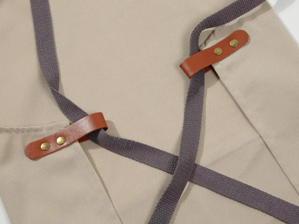 Custom Logo High-end Waterproof Chef Cafe BBQ Food Cooking Cleaning Bib Aprons Kitchen Canvas Apron For Women