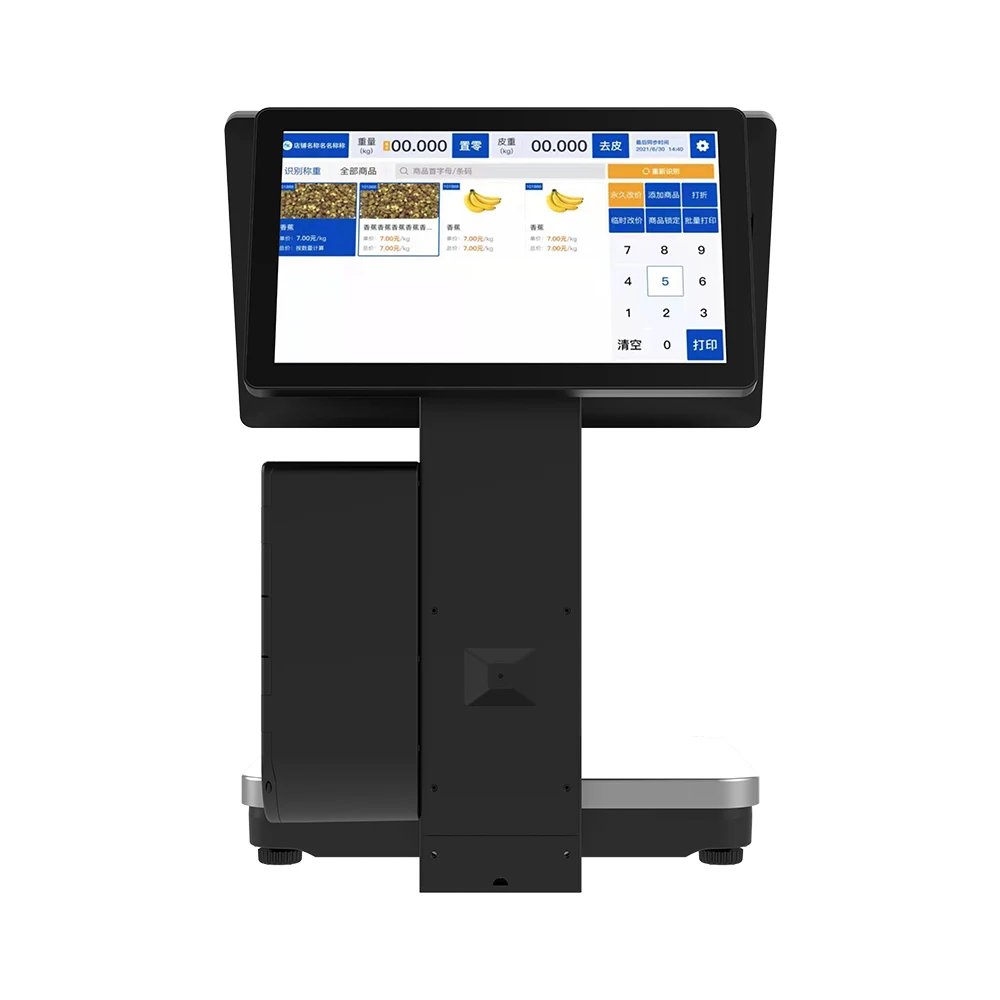 Cash Register Scale  Electronic Barcode Label Printing Scales weighing scale15.6 inch Dual Touch Screen POS System Scale