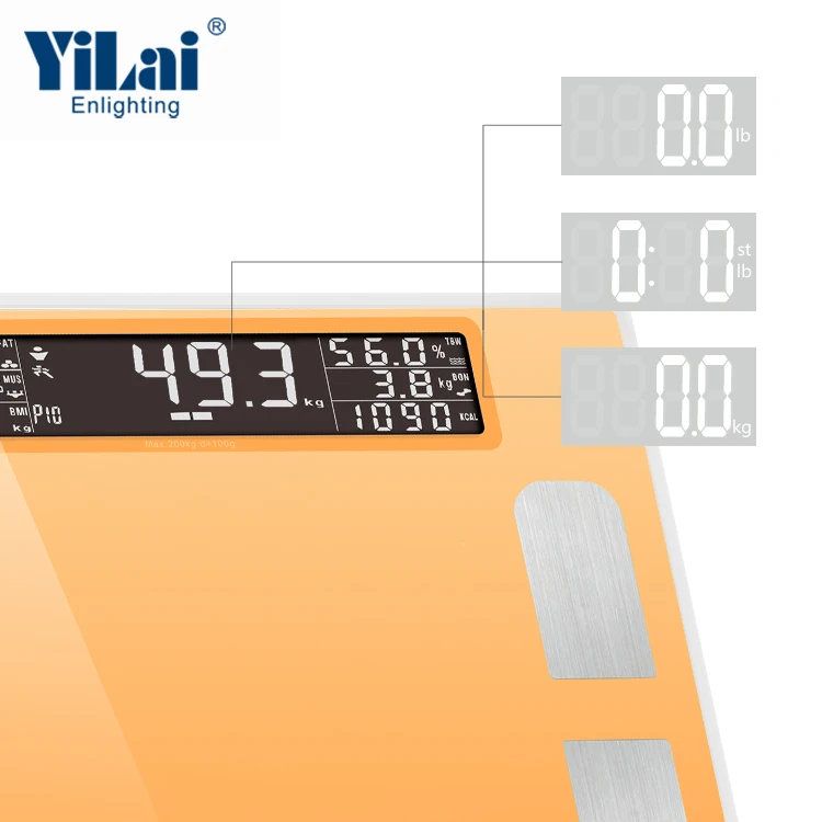 big LCD Wholesale China factory personal body composition analyzer electronic body fat scale bathroom weight scale
