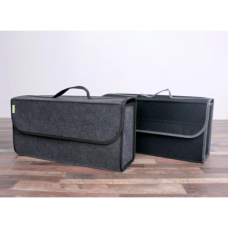 Car Boot Organizer Box Car Cargo Container Storage Bags Soft Car Accessories Felt Organizer Bag Box For Sale