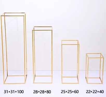 tall flower stand Metal Rectangle Gold Metal Wedding Favor Table Centerpiece Flower Stand 	 balcony flower stand