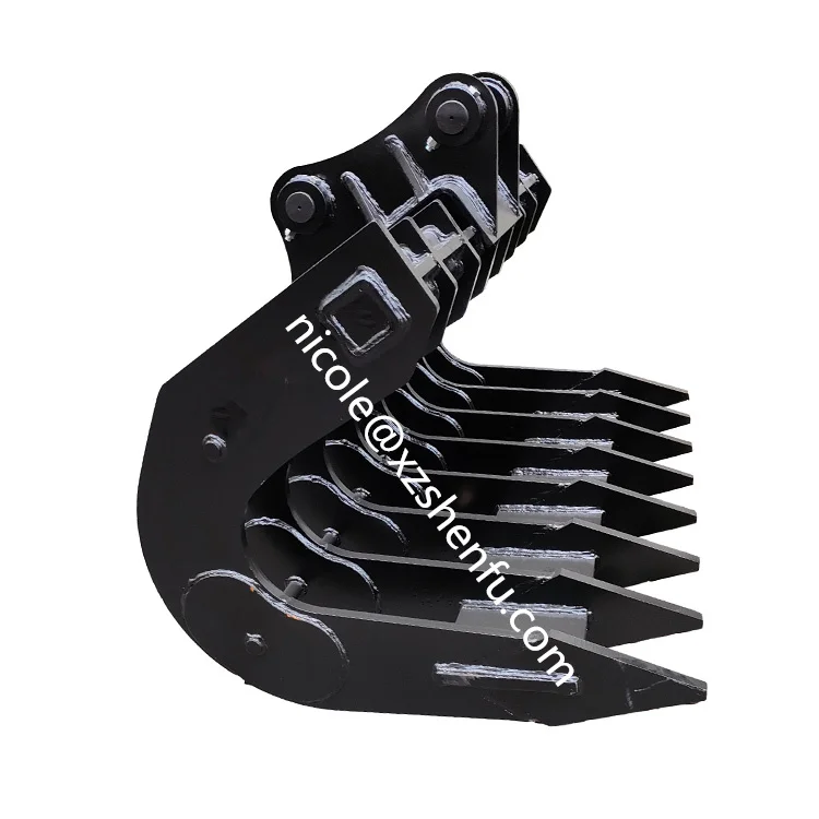 Excavator Attachment of Curved Scoop Root Rake 12T Digger Attachment with Good Quality