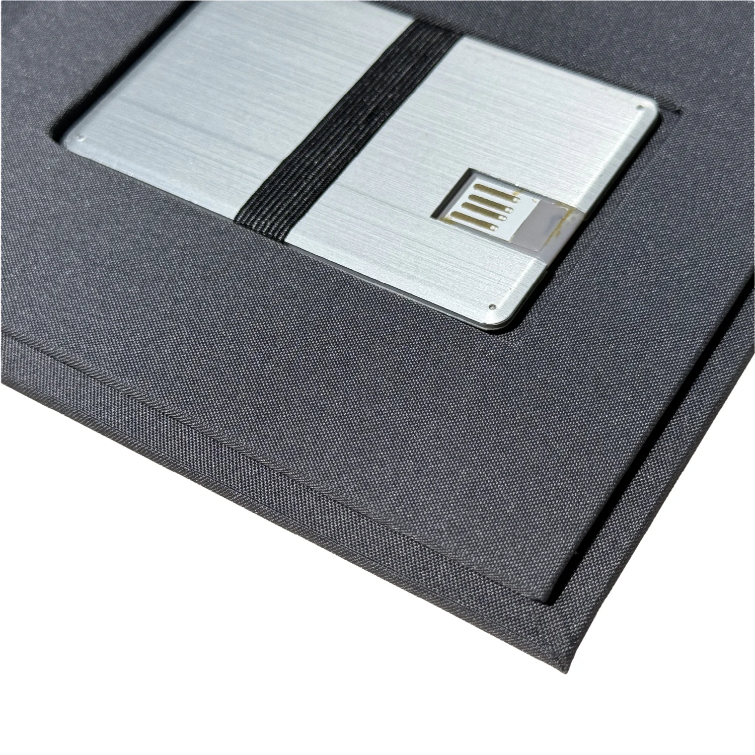 fabric linen velvet paper leather cotton CD DVD case with business card USB case box