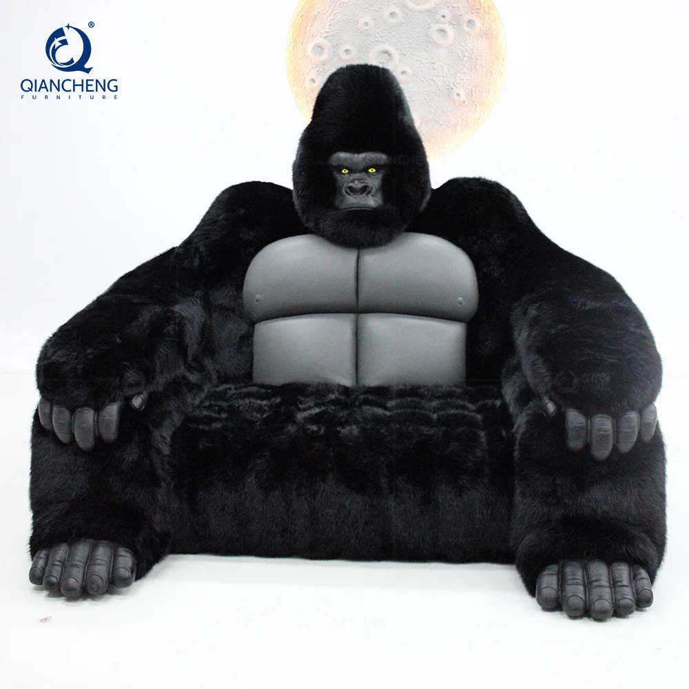 custom large gorilla style leather sofa chair plush giant gorilla shaped big sectional sofa couch living room furniture
