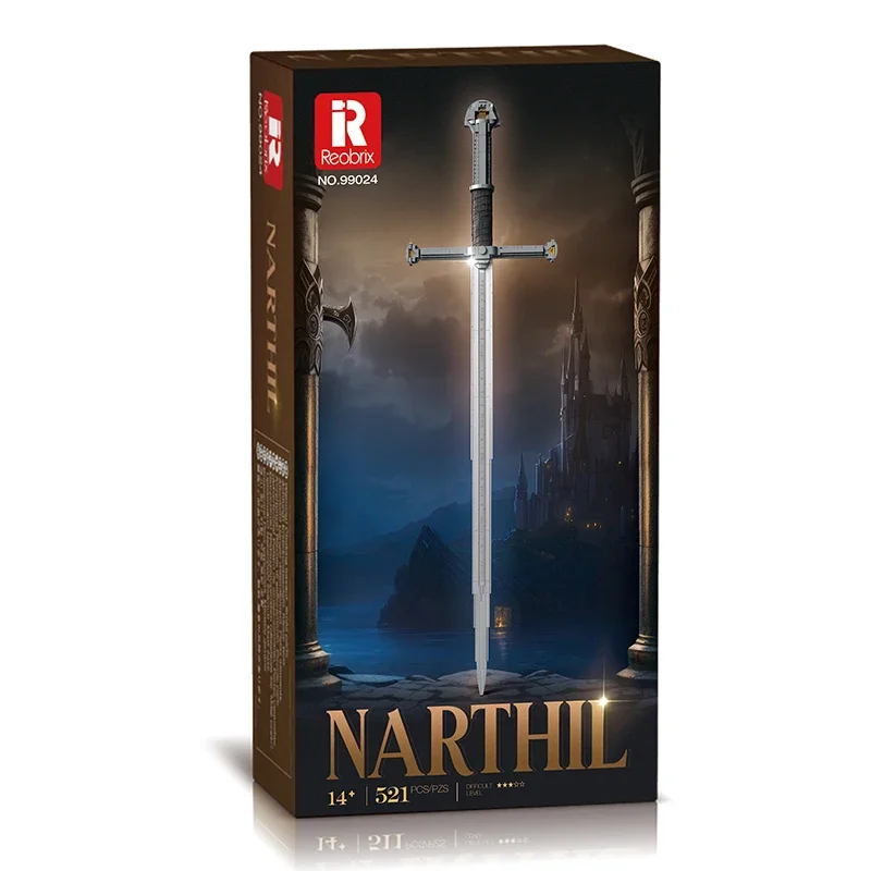IN STOCK 99024 MOC Idea Medieval Narthil Building Blocks Model Holy Sword Bricks Assembling Toys for Boys Christmas Gift Set