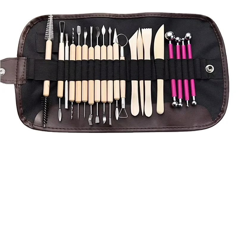 Cross-border clay tools 20-piece set, ceramic figure making, carving knife, pill stick, pen curtain, stone plastic clay tools