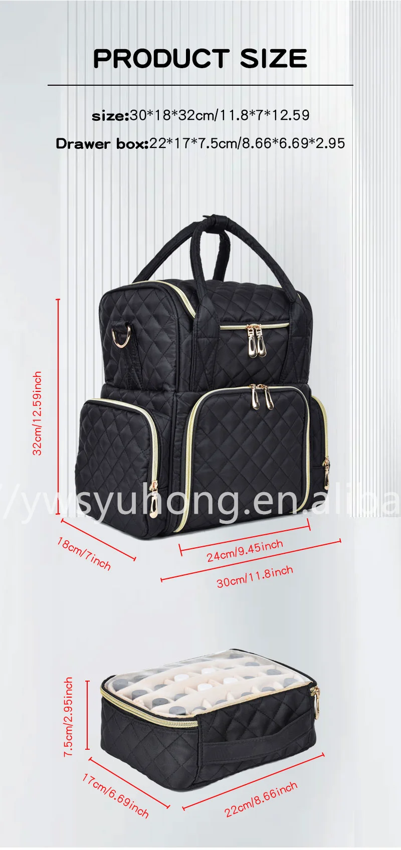 Yuhong Nail Polish Case Nail Lamp Storage Case Beautiful Makeup Bag Cosmetic Storage Bag Nail Polish Set Organizer Bag