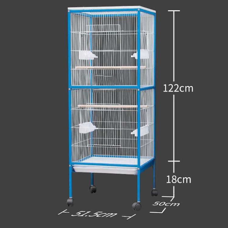 Giant bird cage blue Deluxe Space Wooden Frame Large birds folding cages With Wheels