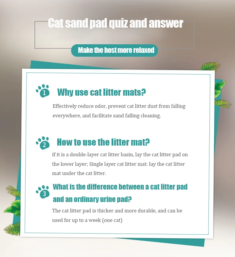 Cat litter pad deodorization Extend cat litter use thick pads with  size 44*29cm pet pads