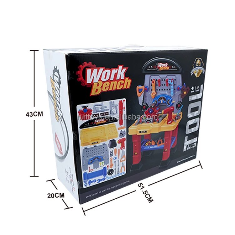 Children Pretend Play Garage Electric Drill Work Bench Toys Engine with Light and Sound