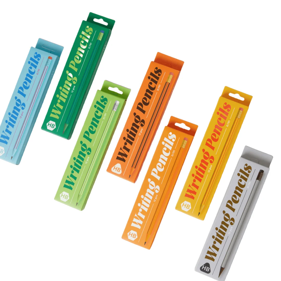 Classic standard HB Pencils hot salle High quality stationery pencil Set 12 Pcs school Student pencils with eraser