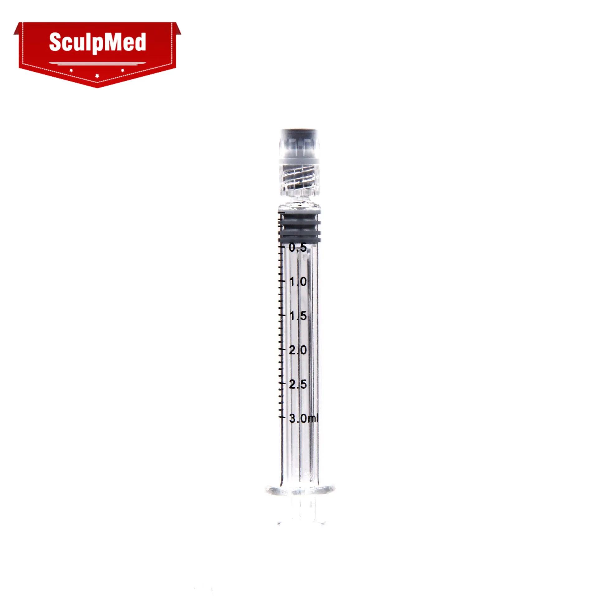 factory sale 3ml medical grade Luer lock Glass Prefilled Syringe (1600387003447)