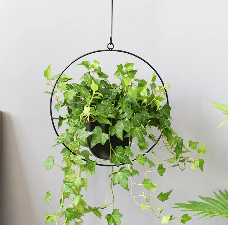 Железная подвесная корзина, цветочный горшок, стеллаж для цветов, настенное украшение, настенная подвесная корзина для цветов для балкона