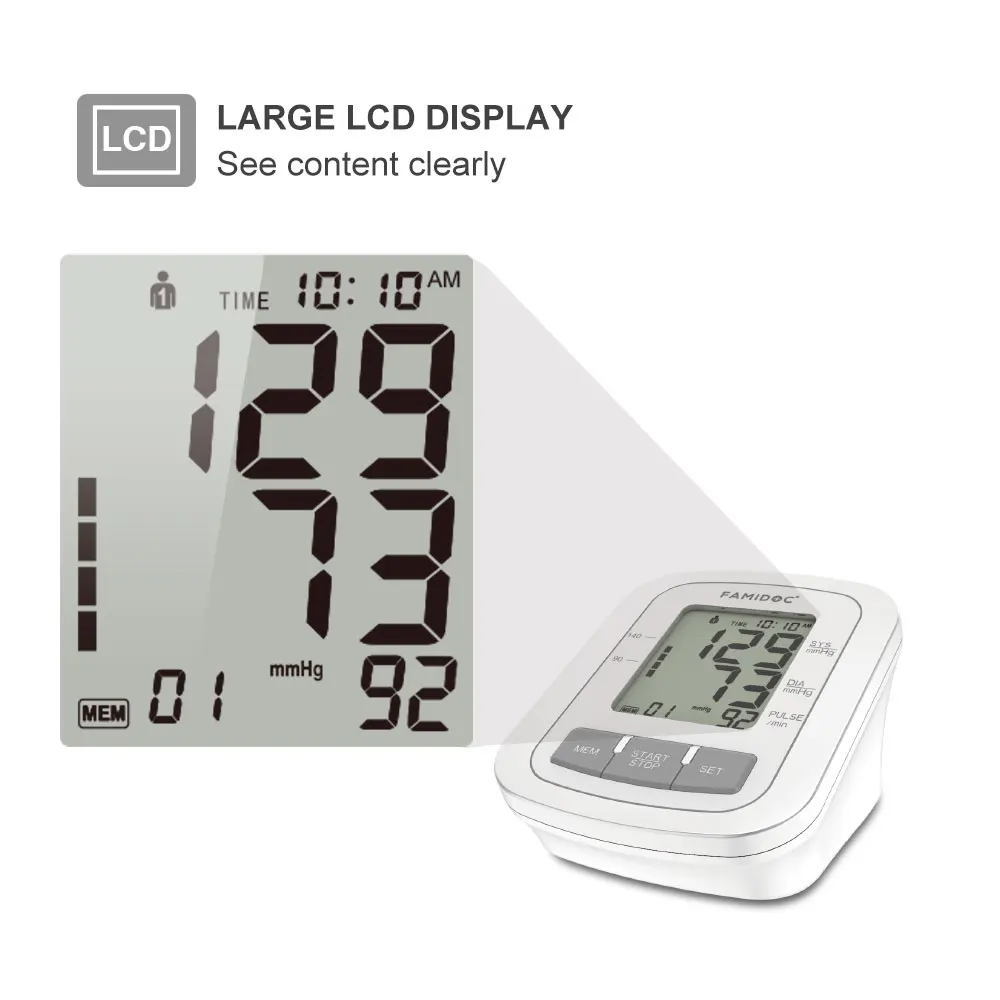 Famidoc FDBP-A1 полностью автоматический Монитор артериального давления для оптовой продажи с MWI технологией Bp монитор 2 пользователей 120 памяти