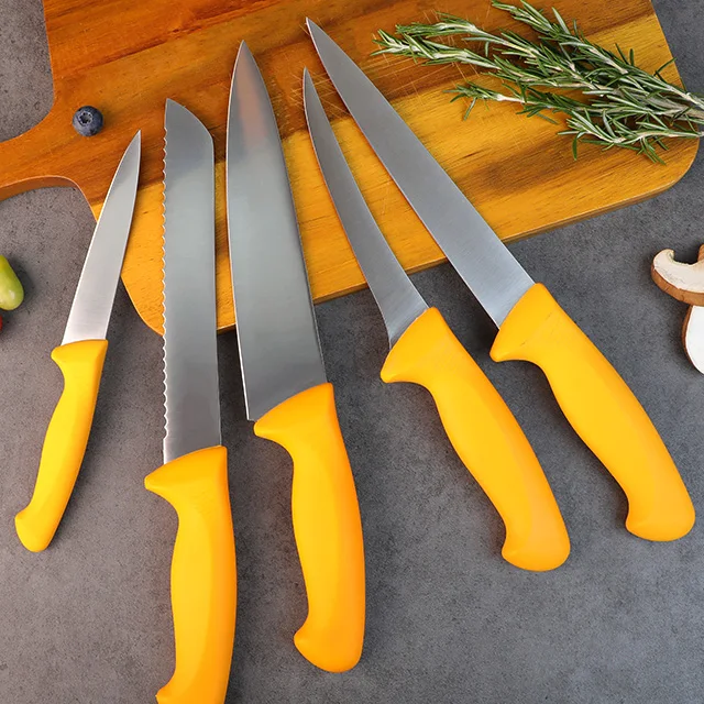 Eco-effective german din 14116 stainless steel Blade and ABS handle kitchen knives set