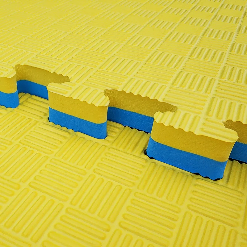 MMA 40MM YELLOW BLUE JIGSAW MAT 5 LINES GRIP 80KG CBM DENSITY