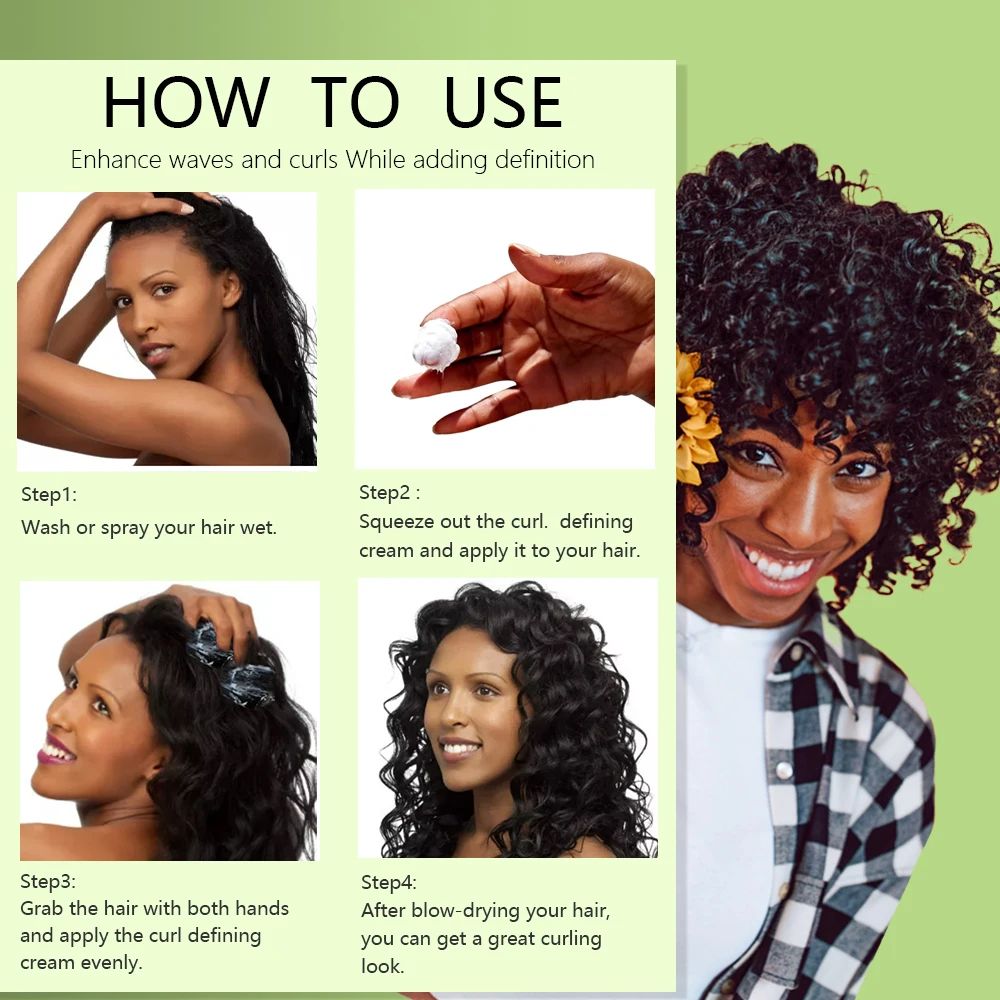 Nourishing Anti-Frizz Detangling Conditioner Leave In Moisturize for Curly Hair Add Shine Private Label Curling Enhance Cream