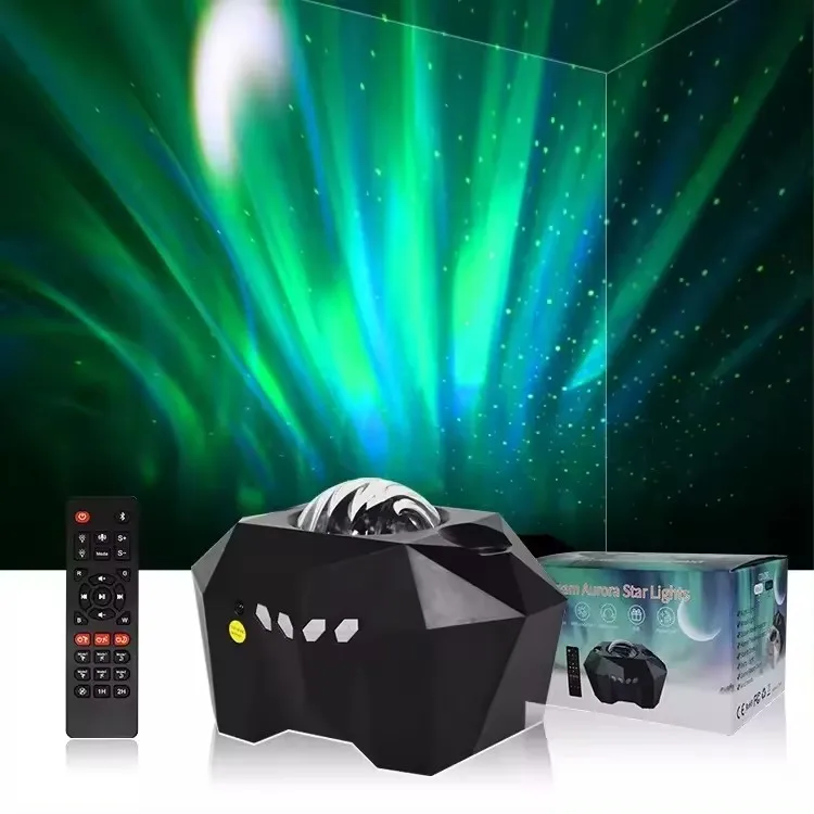 Best Selling Romantic Aurora Moon Star Projection Lamp Design Lamp Remote Control Music Projector Night Light