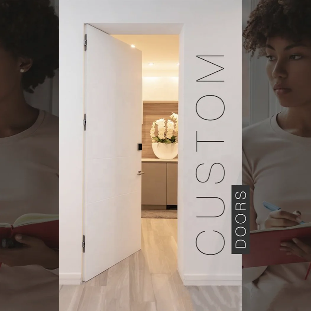 Пользовательские простые белые ПВХ пленки ламинированные американские деревянные Смываемые одиночные современные двери для спальни с рамой дизайн