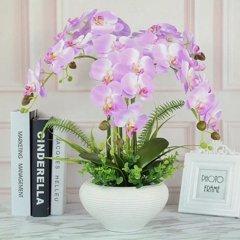 artificial flower for home decor phalaenopsis artificial orchid  flower Artificial plant potted  artificial plant orchid