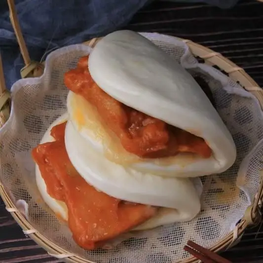 HACCP Certified Frozen Bao Buns Steamed Sandwich Gua Bao Taiwanese Hamburger Gua Pao
