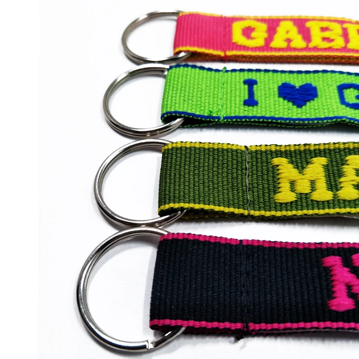 Fashion designer custom name key ring holder strap key chain for crystal gift