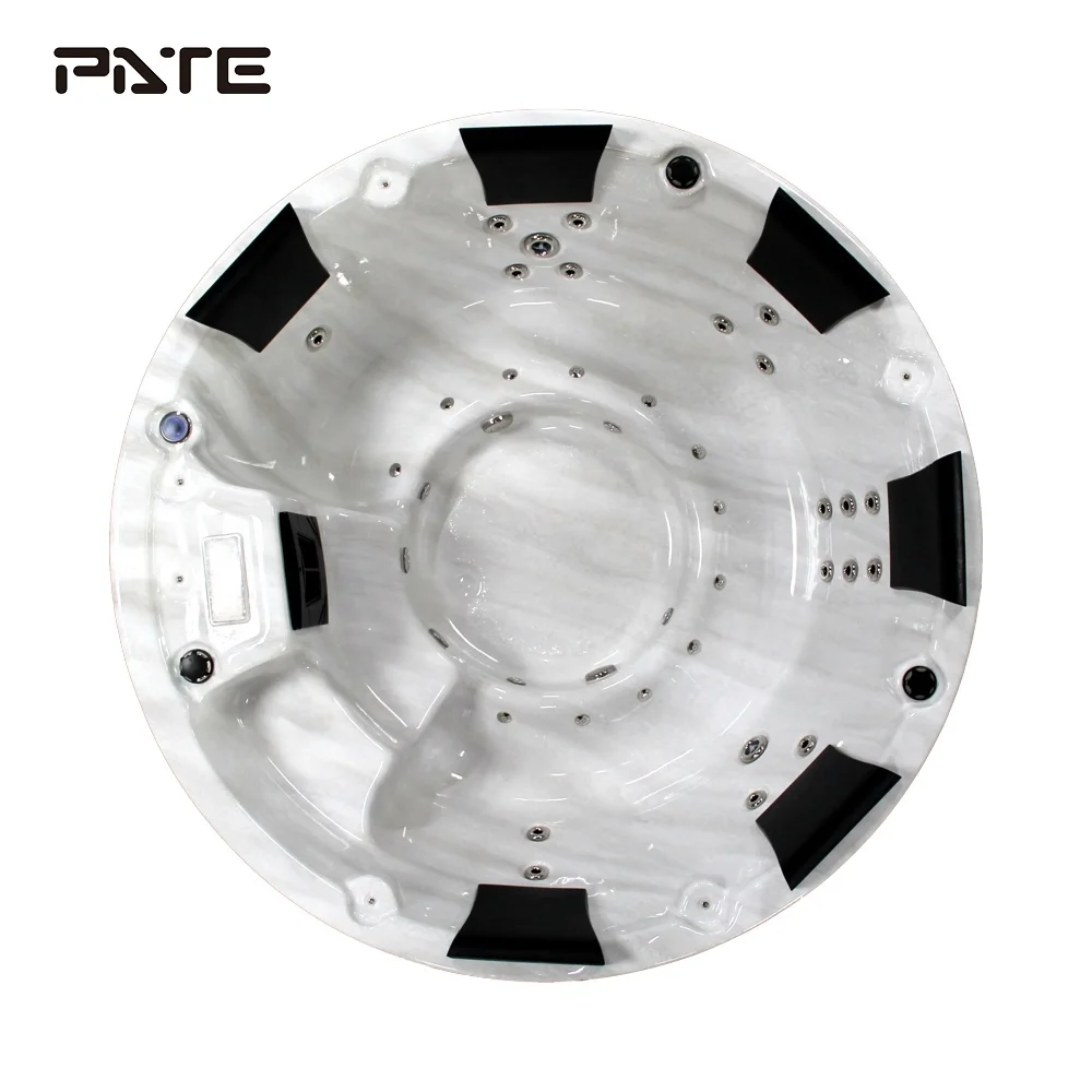 Acrylic Bathtub 6 Person Air Jet Massage Outdoor Spa Round Hot Tub