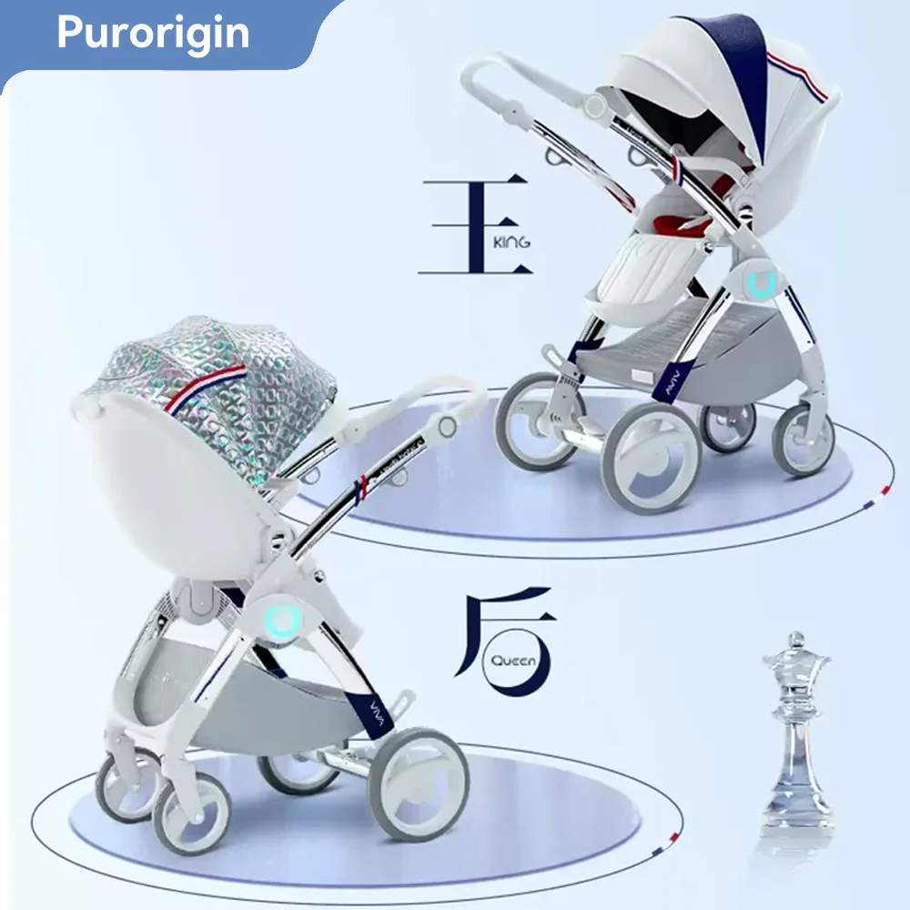Purorigin luxury lightweight folding travel system portable compact stroller baby carriage pram for babies