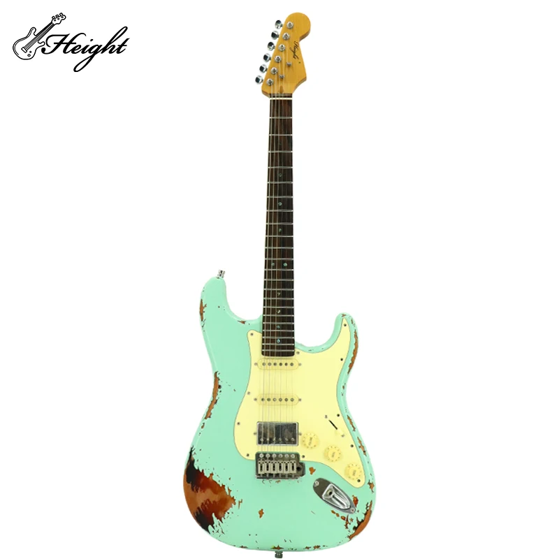 ST Semi Hollow Electric Guitar Custom Relic Bass Elektro Guitare Guitarra Electric