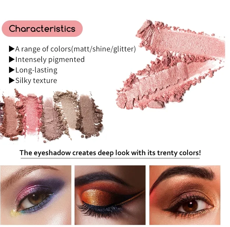 Private Label  High Pigment  Organic Vegan Rose Gold Packaging Shimmer Matte Eyeshadow Palette Makeup