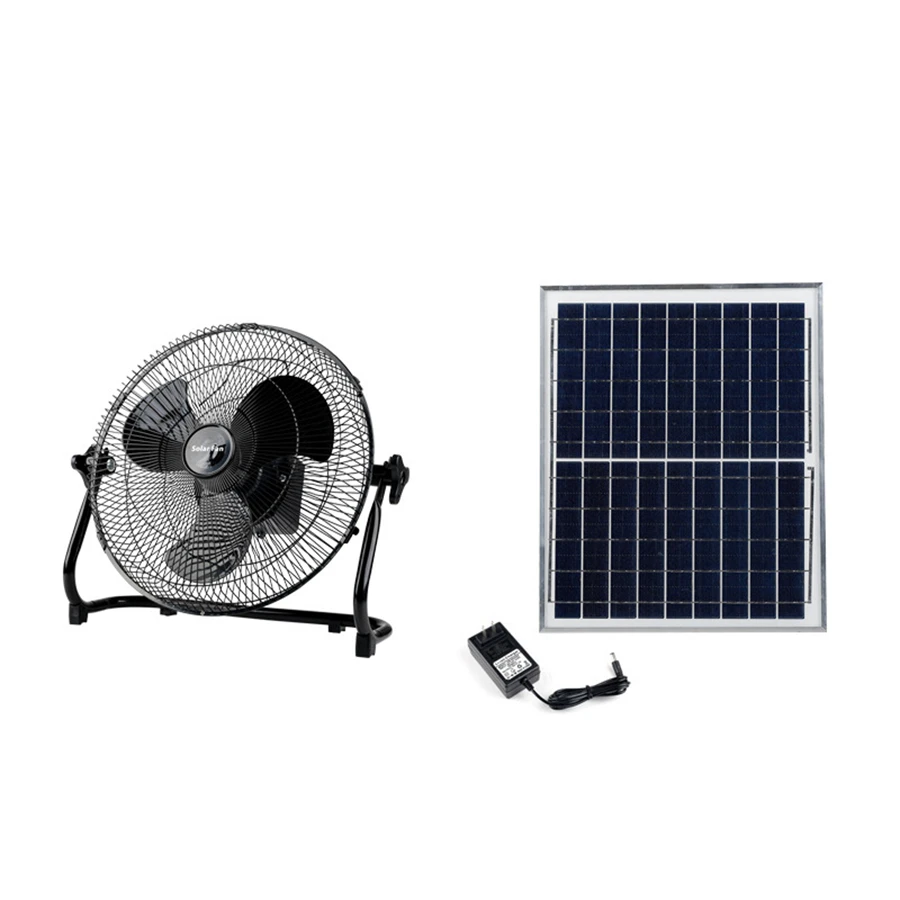 Good Quality Cheap Household Solar Powered Stand Fan 25W Portable Air Cooler Fan Fast Charging