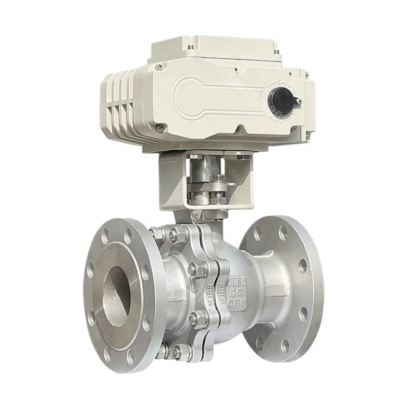 Stainless steel automatic electric actuator motorized motorised flange ball valve
