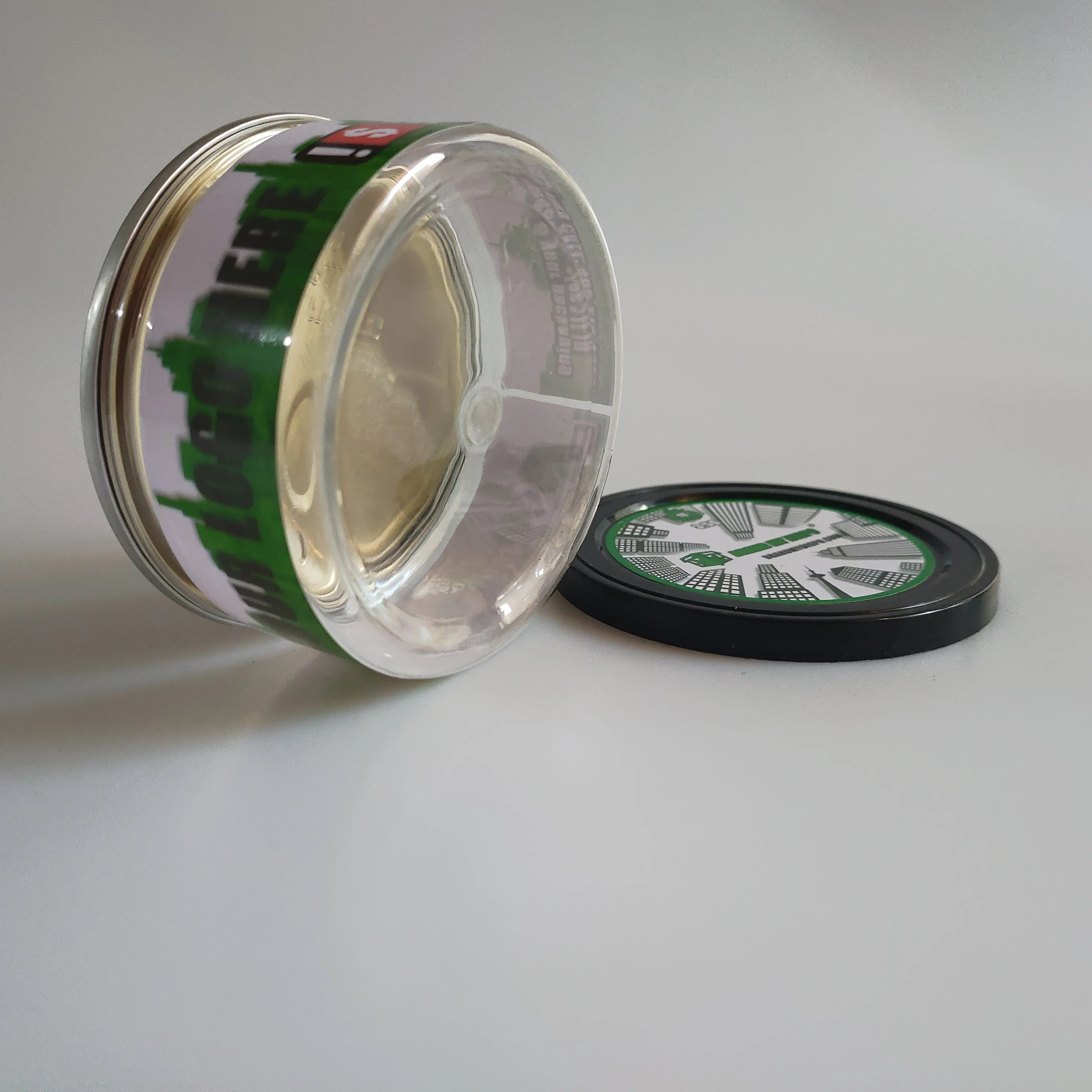 
100ml clear can pressitin tuna cans tin plastic cans with labels 