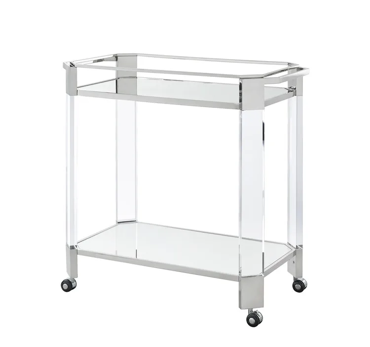 Прозрачная Сервировочная Тележка Lucite тележка для отеля акриловая