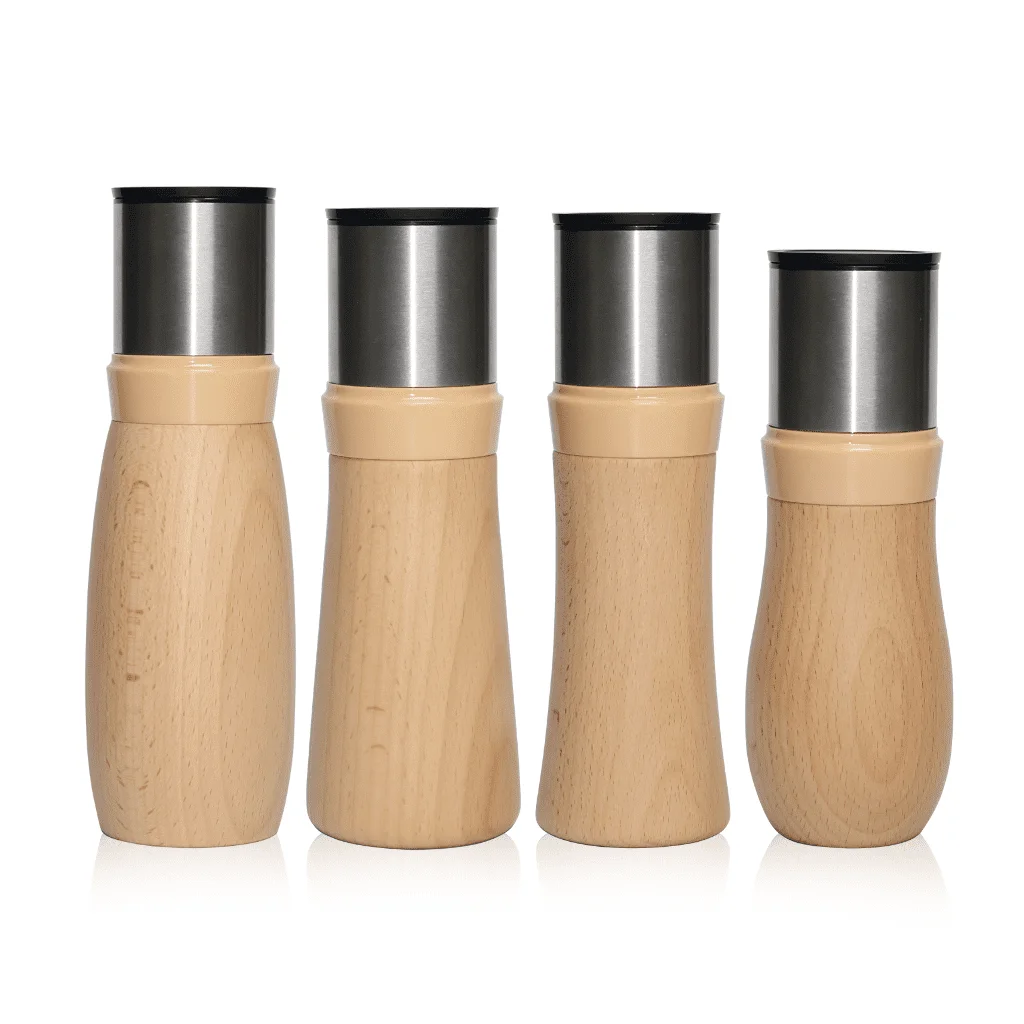 Kitchen tools Wood Salt Pepper Mill Grinder Condiment Salt And Pepper Grinder Set Bamboo oak wooden spice jar sea salt shaker