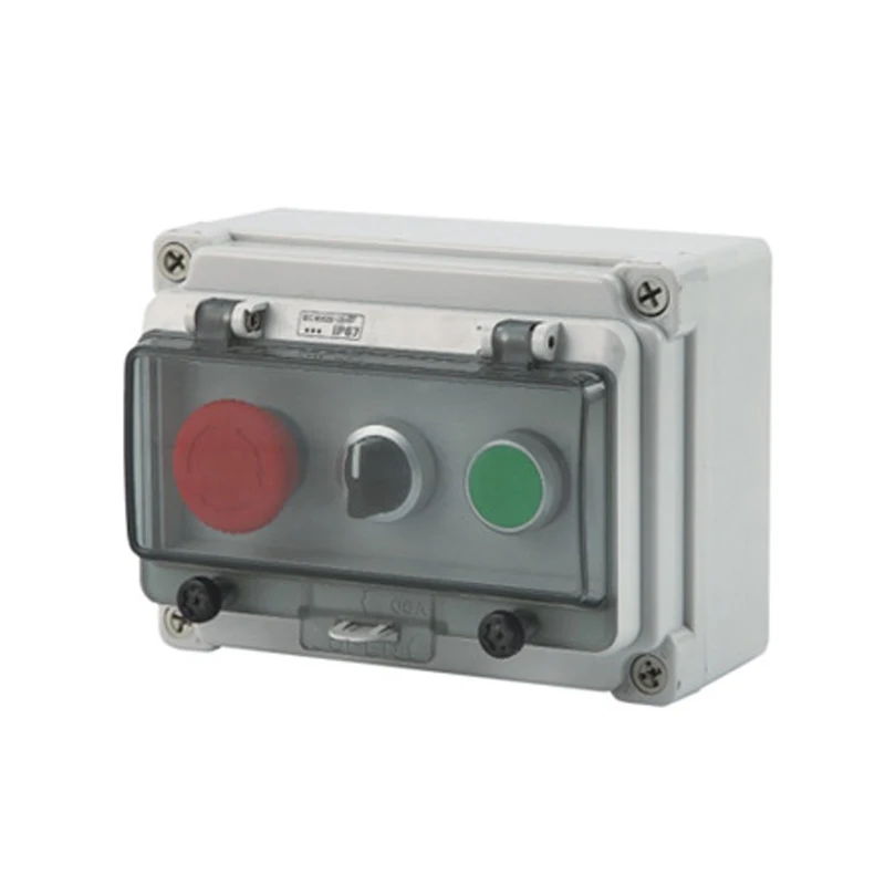Outdoor IP67/NEMA Waterproof Electronic emergency stop button control Junction ABS PC Box