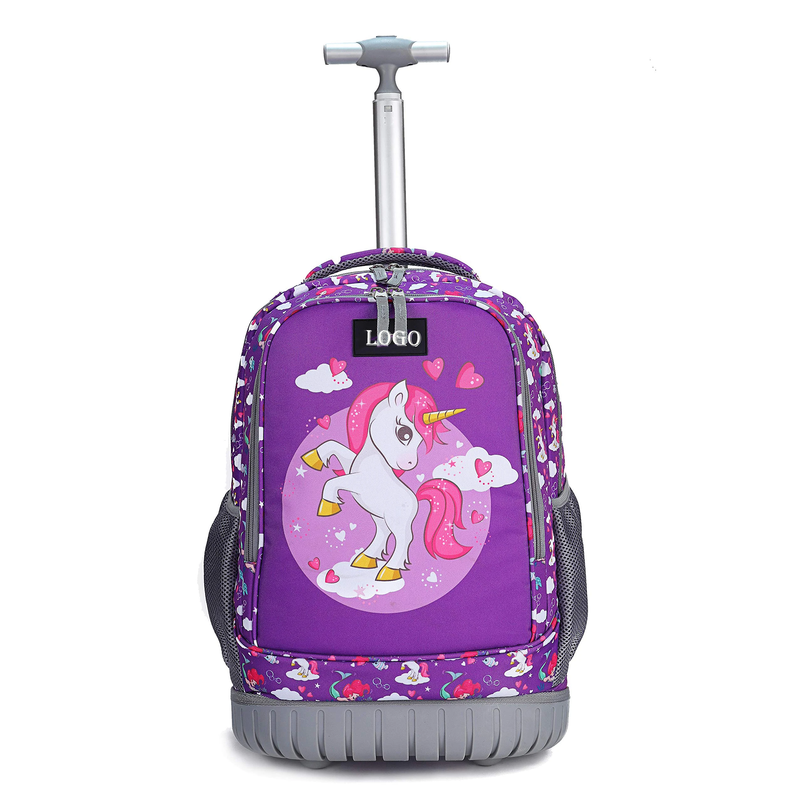 Wholesale kids fashion trolly school bag 2 4 6 wheel backpack bags school trolley school bag kids with wheels for girls