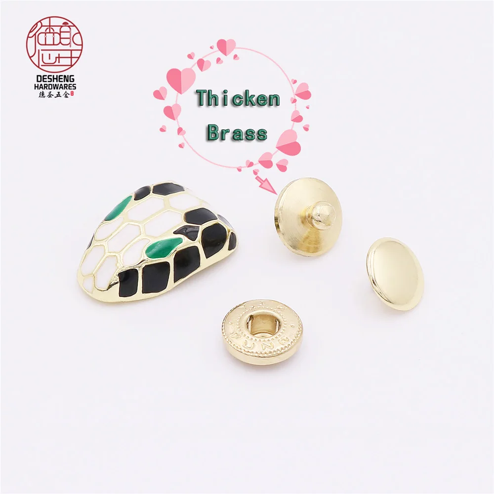 Handbag Accessories Metal Button For Bag Colorful Decoration Snake Shape Lock For Bag