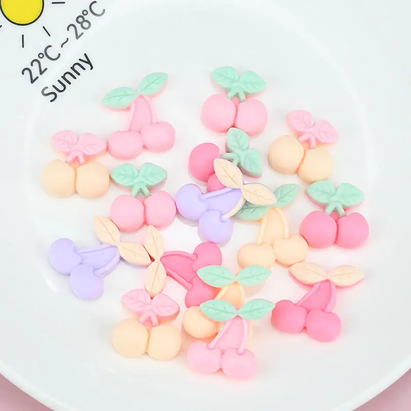 Summer 16-18mm Wholesale Nail Art Glamour 3d Nail Art Accessories Candy Color Matte Nail Art Accessories Wayi Resin Cherry