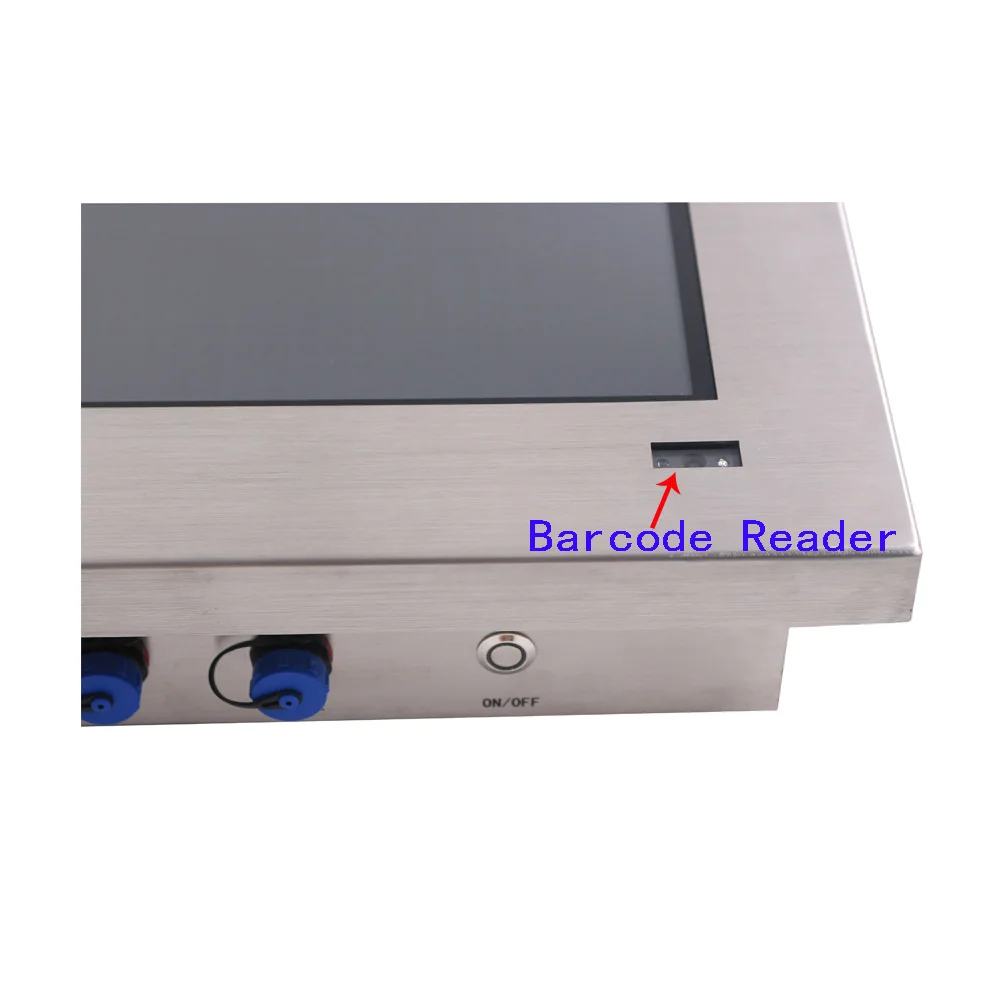 10.4inch Intel J1900Ghz quad core waterproof stainless steel panel pc with barcode reader