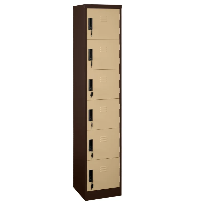 Versatile 6-Compartment Metal Steel Locker Simple Style Office Furniture for Home School Gym Bathroom Hotel Use for Storage